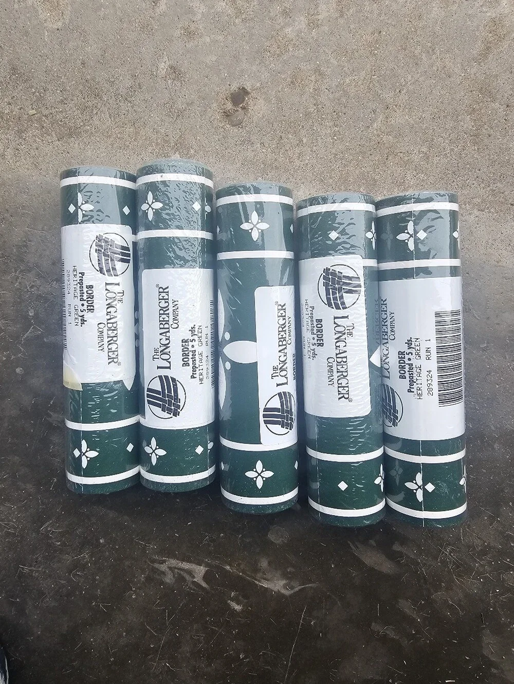 Longaberger Heritage Green Border Wallpaper Rolls